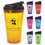 Colored Plastic Tumbler with Black Lid 18 oz