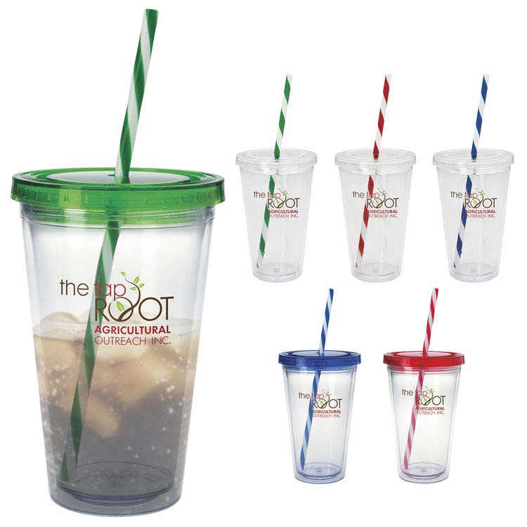 Gobelet en plastique transparent Candy Cane 18 onces