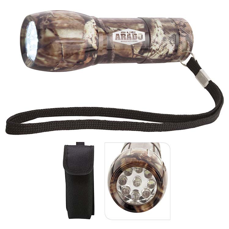 Mini lampe de poche camouflage en aluminium