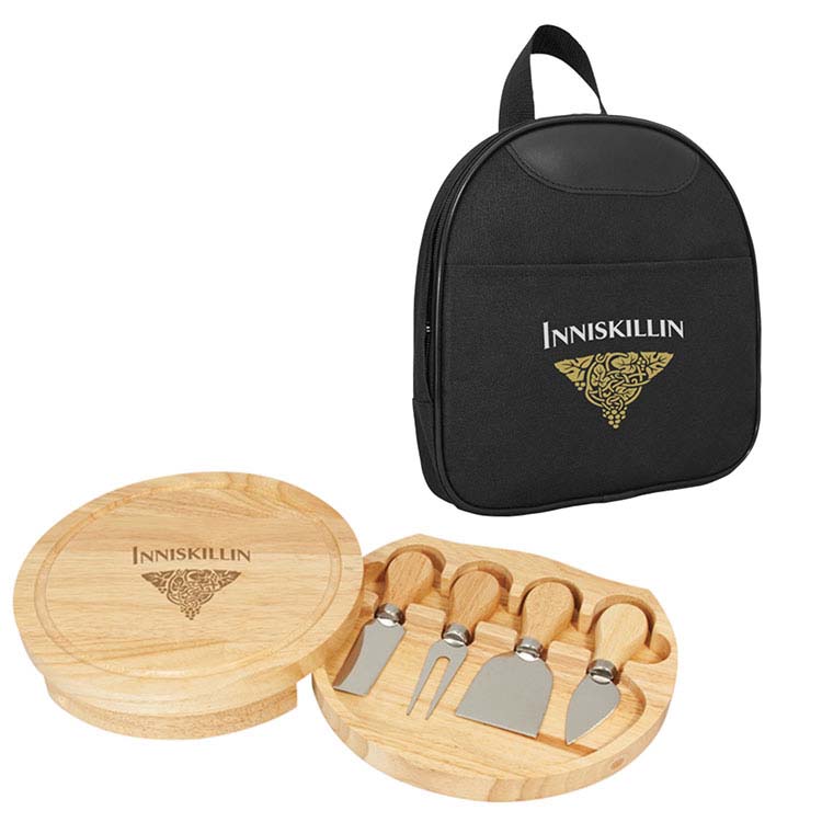 Nylon Cooler Bag, Oak Wood Board and Stainless Steel Tools