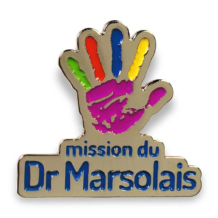 Épinglette découpée émaillée argent