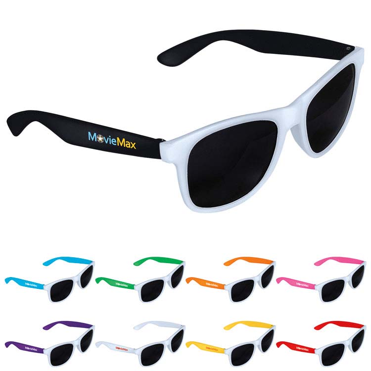 Lunettes de soleil bicolores avec monture blanche