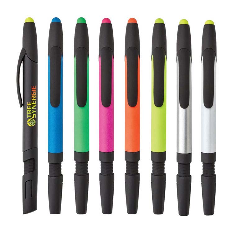 Memphis Ballpoint with Stylus, Highlighter and Phone Holder