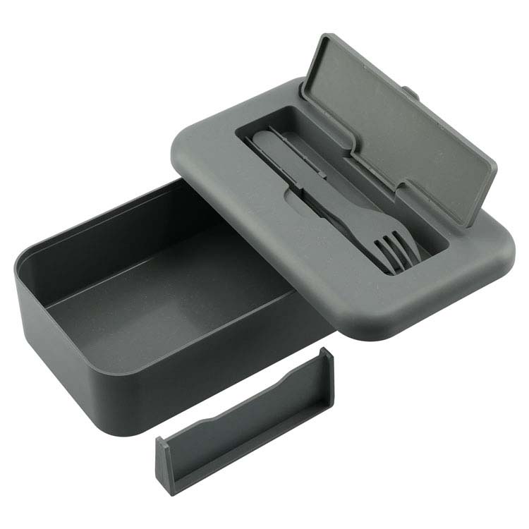 Boîte à lunch en fibre de bambou avec compartiment à ustensiles #13