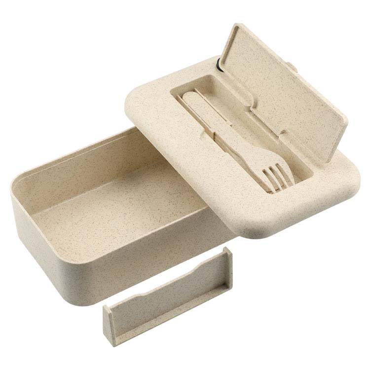 Bamboo Fiber Lunch Box with Utensil Pocket #4