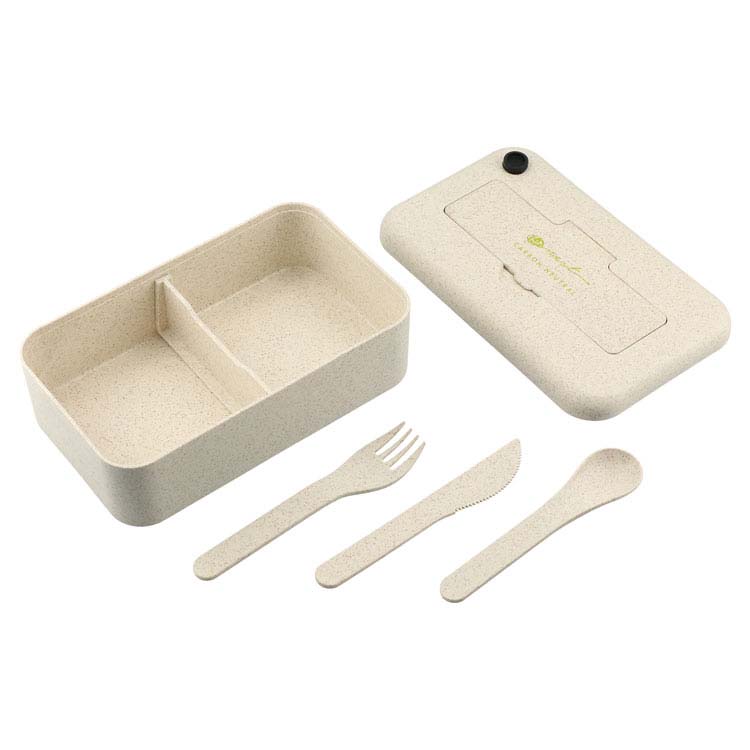 Bamboo Fiber Lunch Box with Utensil Pocket #5