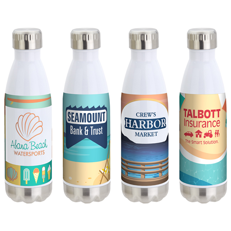 Keep Beach Vacuum Insulated Stainless Steel Bottle with Beach Stock Art 17 oz