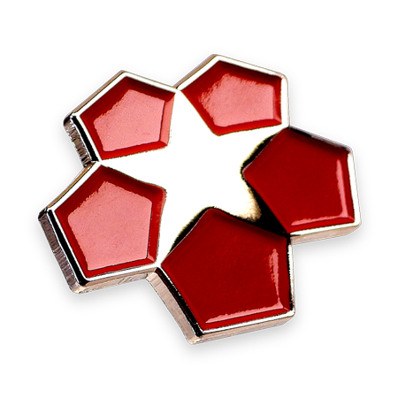 Silver Plated Soft Enamel Cut-Out Pin #2