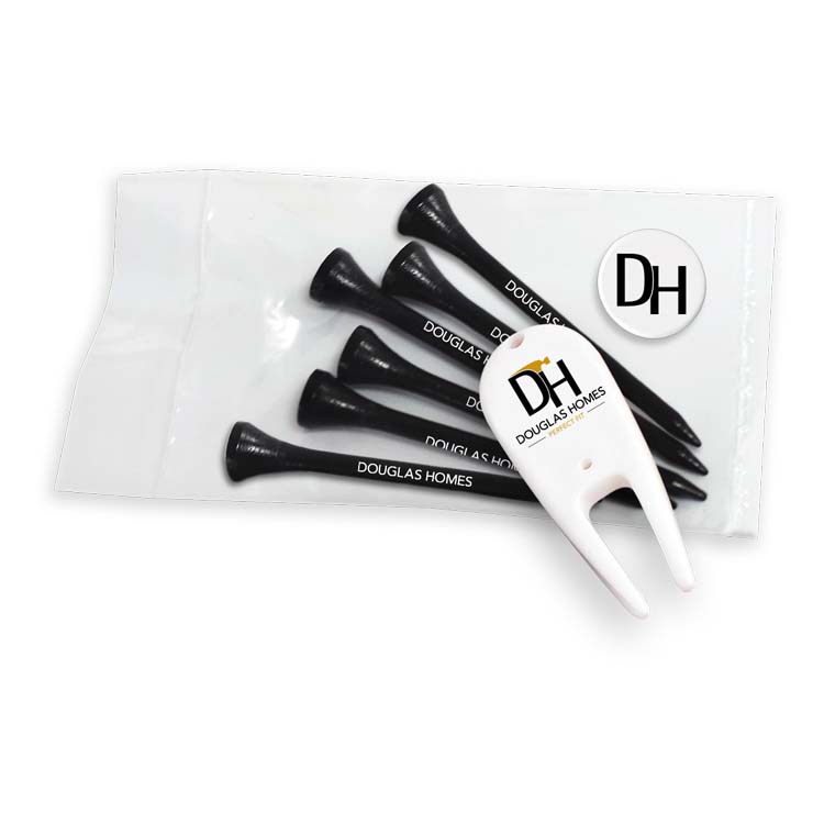 Bag of 6 Tees with 1 Marker and 1 Divot Fixer