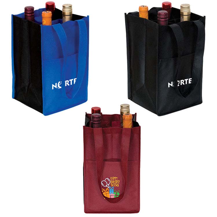 Non Woven Four Bottle Wine Bag