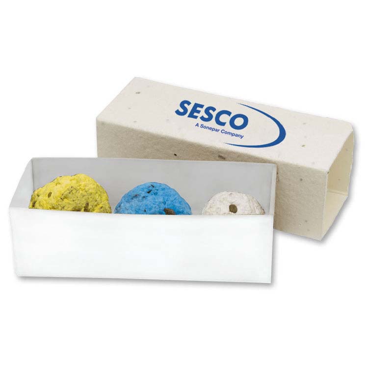 Bombe florale dans une pochette à semences