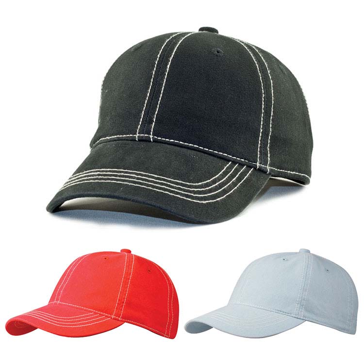 Garment Washed Micro Sanded Cotton Cap with Contrast Stitching
