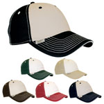 100% Certified Organic Cotton Cap In Two-Tone Contrast Stitching & Sandwich Peak