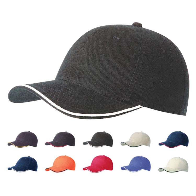 Heavy Weight Brushed Cotton Cap with Sandwich Piping