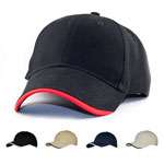 Casquette en coton brossé épais et visière avec bordure contrastante