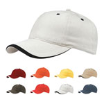 Casquette en sergé de coton micro-brossé avec visière contrastée