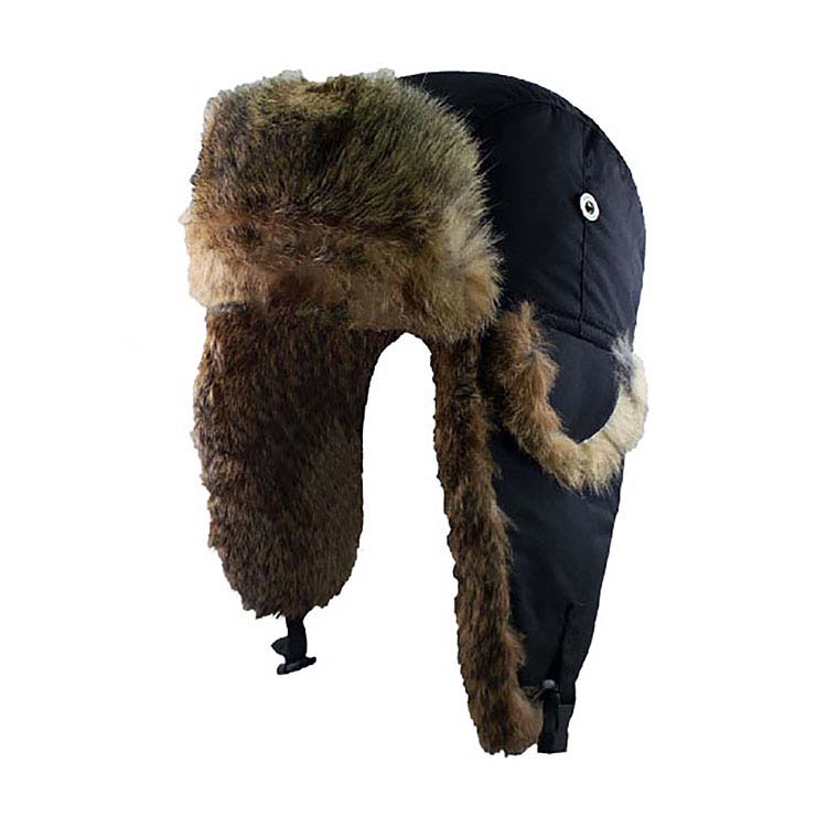 Chapeau de patrouilleur en nylon avec garnitures en fourrure de lapin
