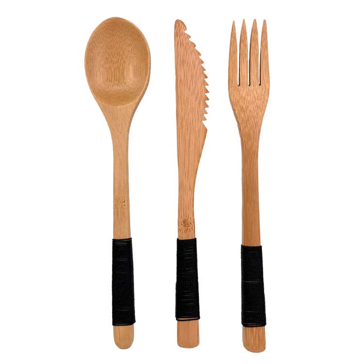 Bamboo Cutlery Set with Pouch #2