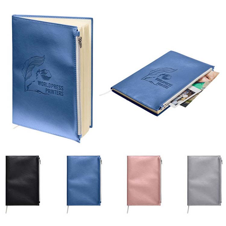 Softbound Metallic Foundry Journal with Zipper Pocket