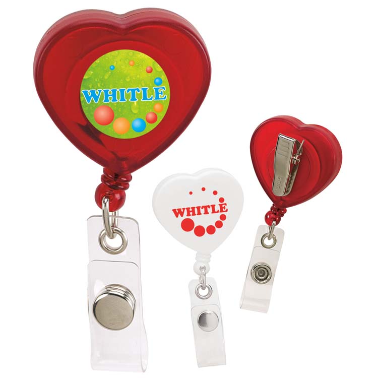 Caring Heart Retractable Badge Holder
