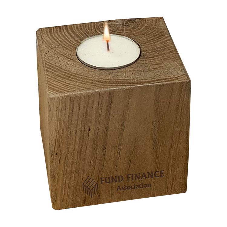 Wood Block Tea Light Holder