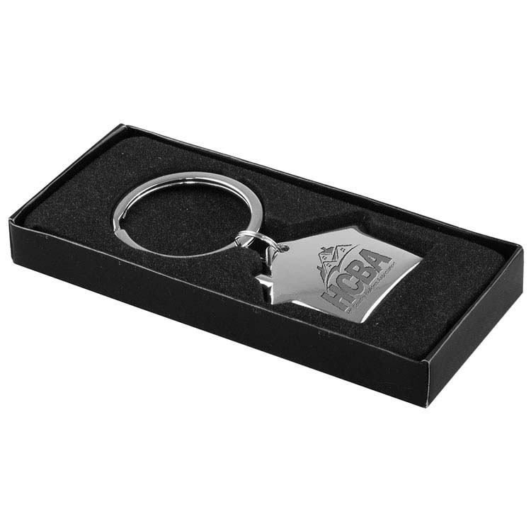 Porte-clés maison en métal gravé #3