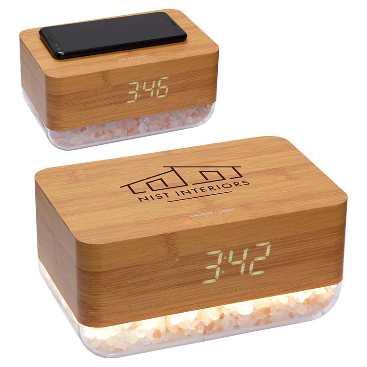 Sunrise Alarm Clock with Himalayan Salt Lamp and Wireless Charger