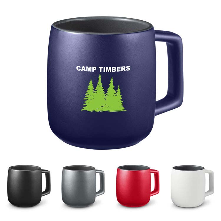 15 oz Geo Square Handle Ceramic Mug