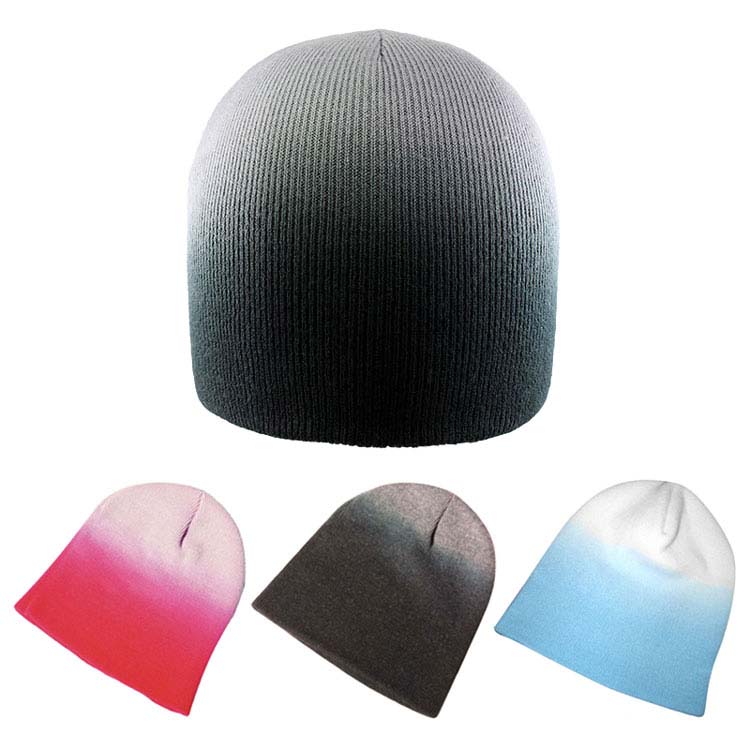 Acrylic Knit Toque Dip-Dyed