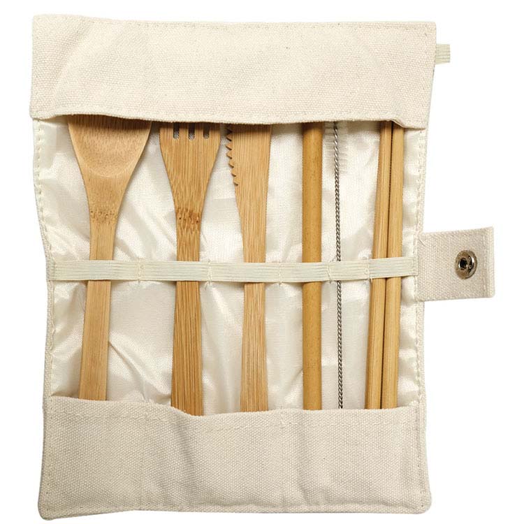 Ustensiles fait de bambou avec pochette Green Bay #2