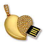 Gold Heart USB Drive