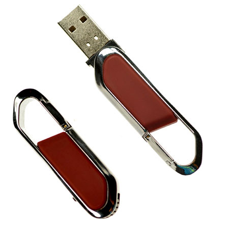 Clé USB en cuir avec mousqueton