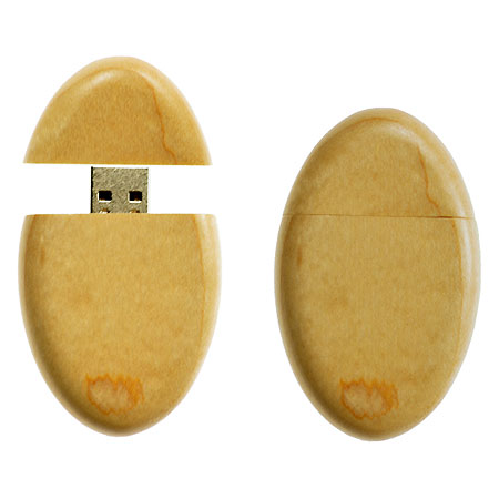 Oval Wooden USB Drive