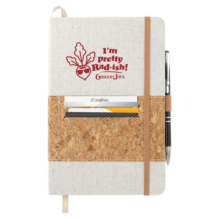 Recycled Cotton and Cork Bound Notebook #4