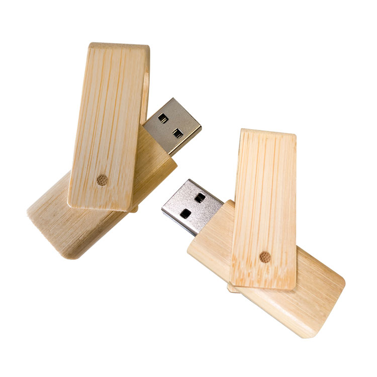 Clé USB pivotante fait de bambou #3