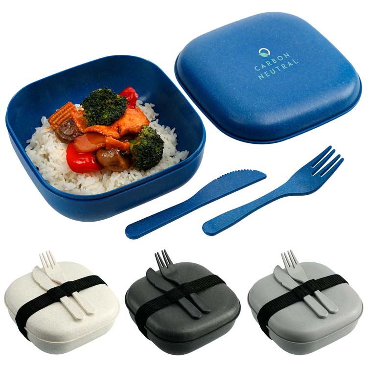 Wheat Straw Food Storage with Utensils