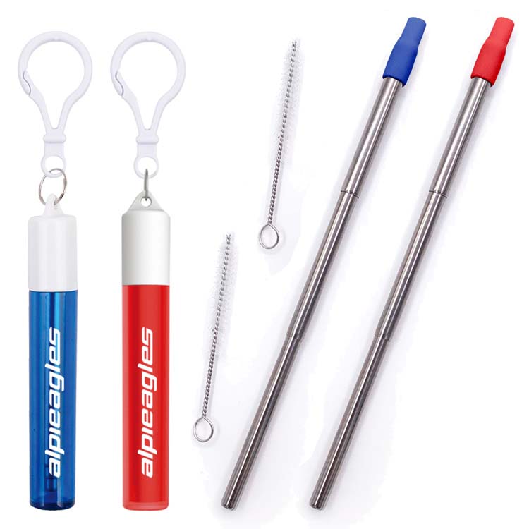 Ensemble de paille télescopique dans un tube