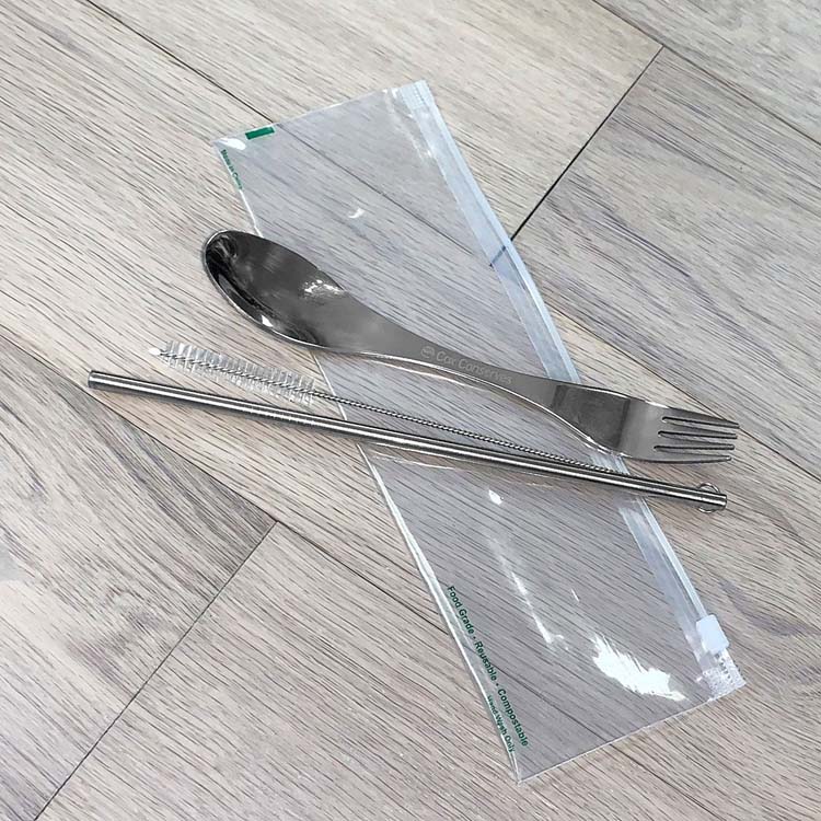 Ensemble d'ustensile et paille en acier inoxydable #2