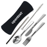 Stainless Steel Cutlery and Straw Set