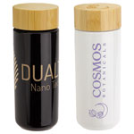 Gobelet en céramique Milan 10 oz avec couvercle en bambou