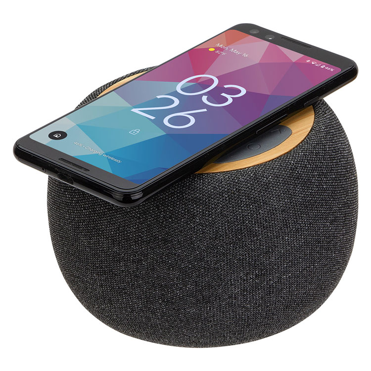 Empire Bamboo Wireless Speaker with 5W Wireless Charger #2