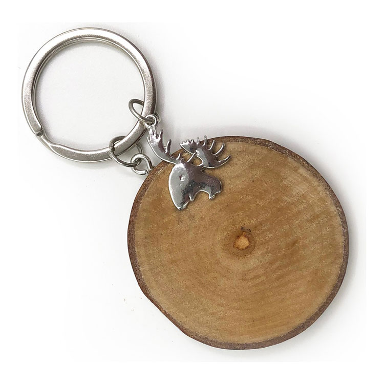 Natural Wood Keychain #3