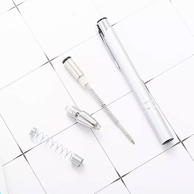 Click Action Metal Ballpoint Led Light Pen with Light Up Tip #5
