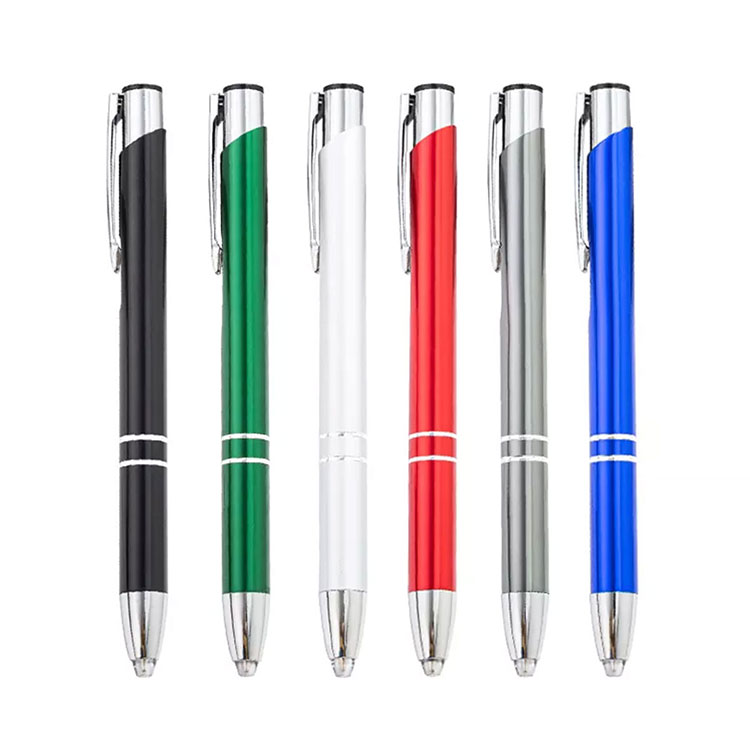 Click Action Metal Ballpoint Led Light Pen with Light Up Tip