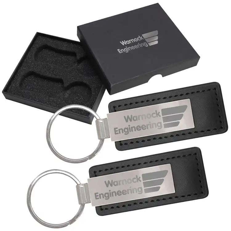 Dual Leatherette Keychain Gift Set
