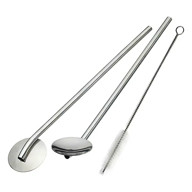 Stainless Steel Cocktail Spoon Straw Set #2