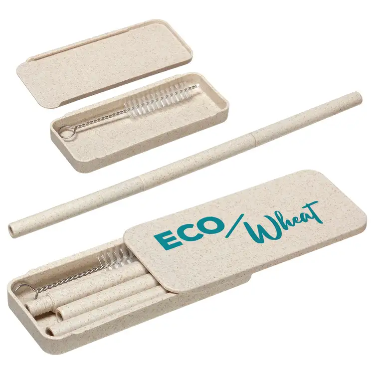 Eco Wheat Straw Kit with Cleaning Brush #2