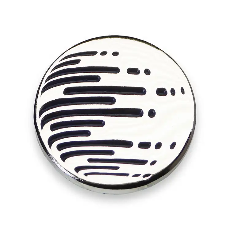 Silver Plated Round Lapel Pin #2