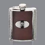 Trubner Hip Flask Brown with Plate