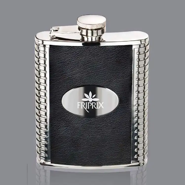 Trubner Hip Flask Black with Plate